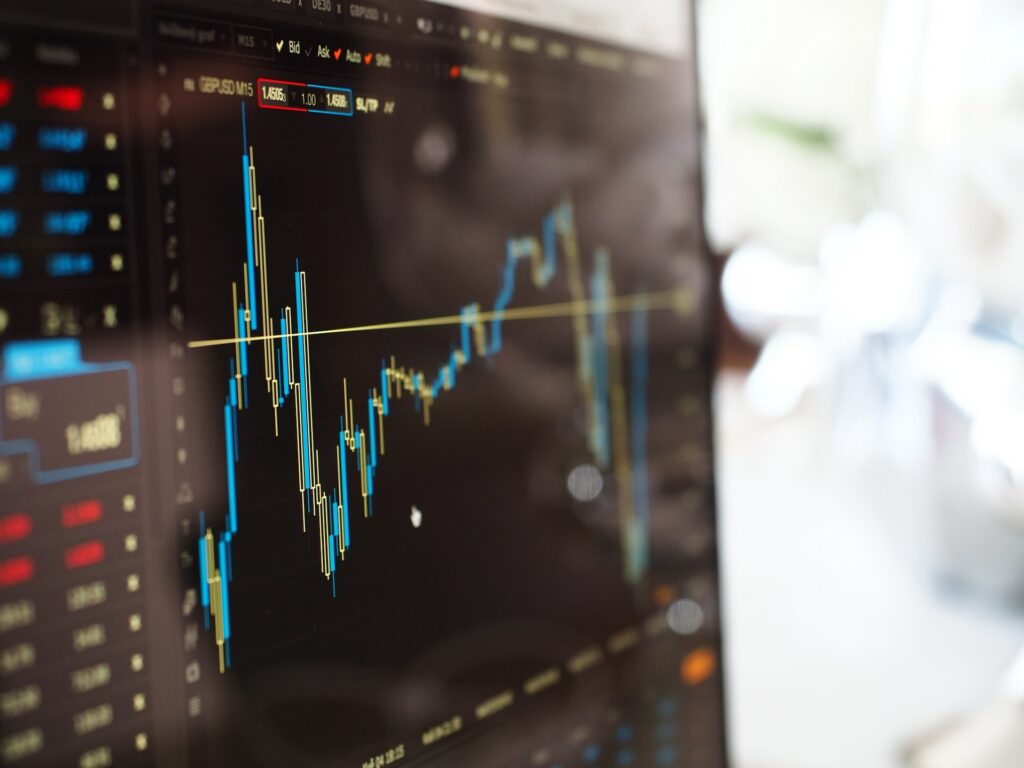 Closeup of stock chart